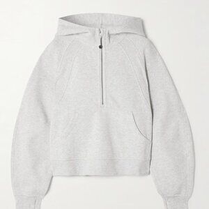 Lululemon Light Gray Half-Zip Scuba Hoodie Heathered Core Ultra Light Grey M/L